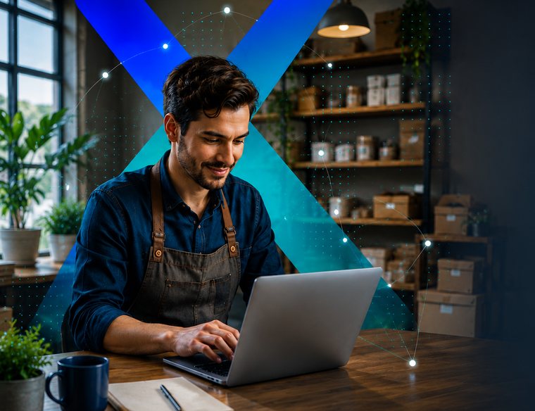 Dueño de negocio en crecimiento, trabajando en su tienda