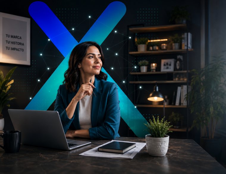 Emprendedora proyectando una imagen profesional para su negocio