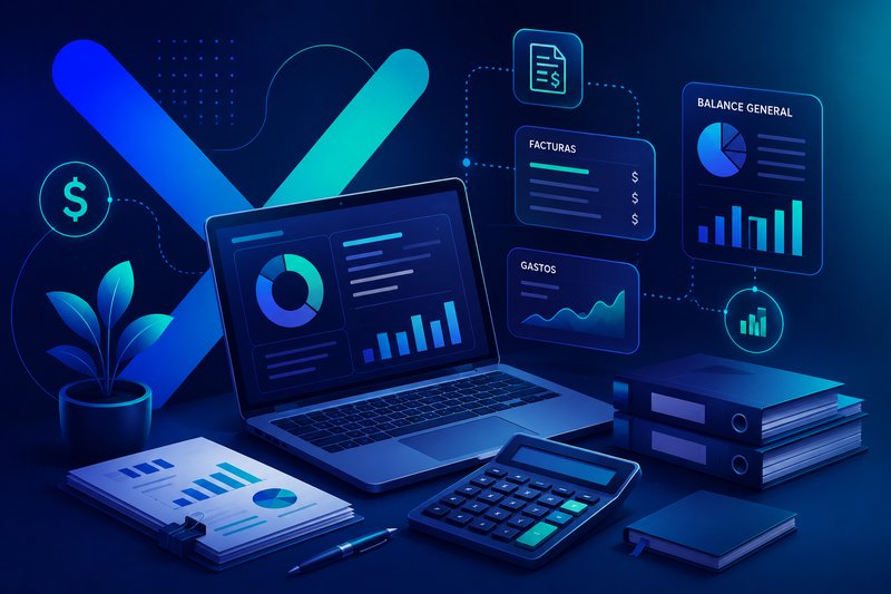 Contabilidad: facturación, gastos y balance general organizados
