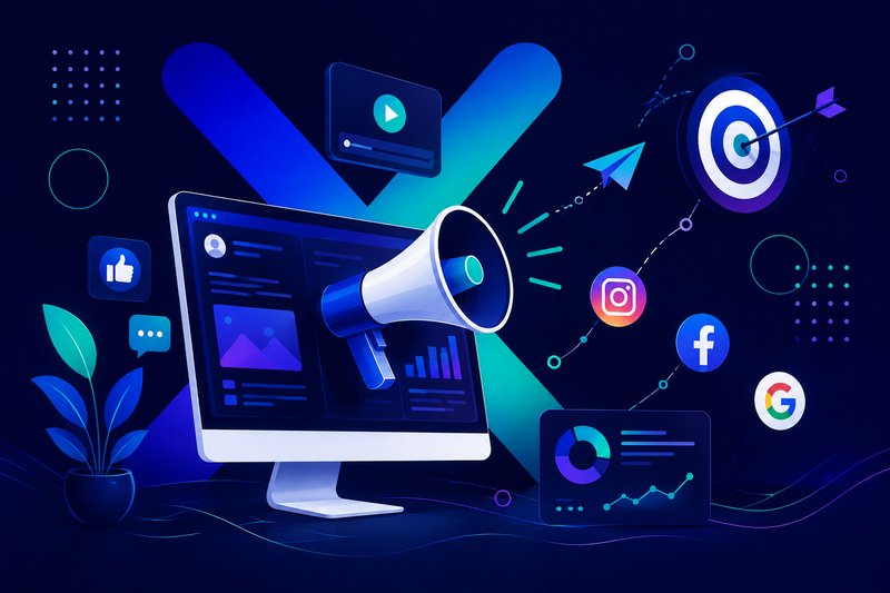Marketing digital: presencia en redes sociales y publicidad
